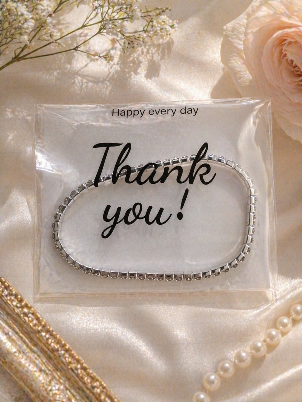 Crystal Anklet in Silver - Timeless Sparkle - Picture 4 of 4